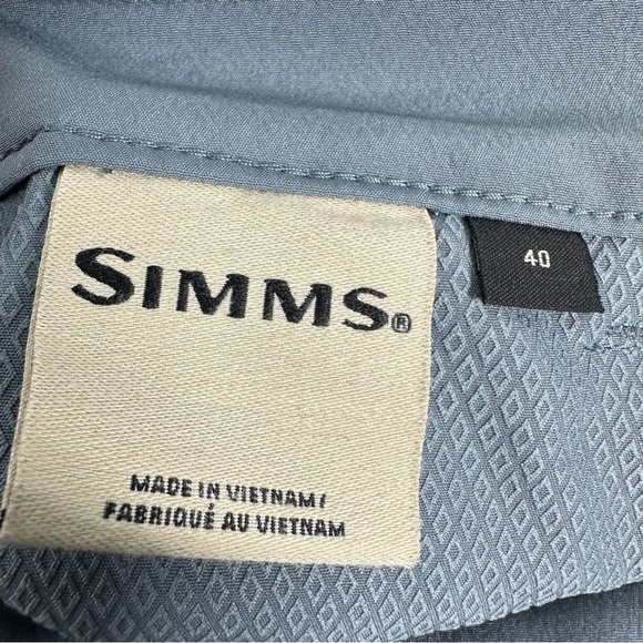 SIMMS Slate Blue Flat Front Lightweight Performance Fabric Men's Shorts Size 40 - Picture 7 of 7